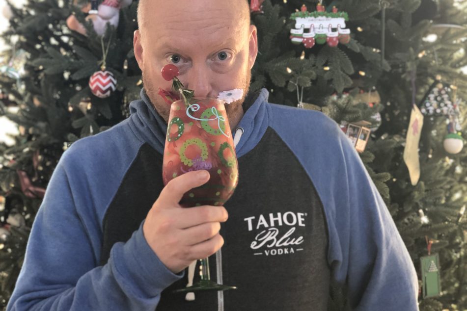 It’s time once again to get festively creative with Tahoe Blue Vodka. And no, I don’t know why I look surprised that this picture is being taken