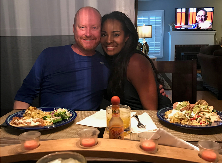 Wife Christina and I celebrated Cinco De Mayo with friends Saturday which included a feast of homemade margaritas, pork tacos, chicken enchiladas and Mexican salad (and something on the Food Network in the background)